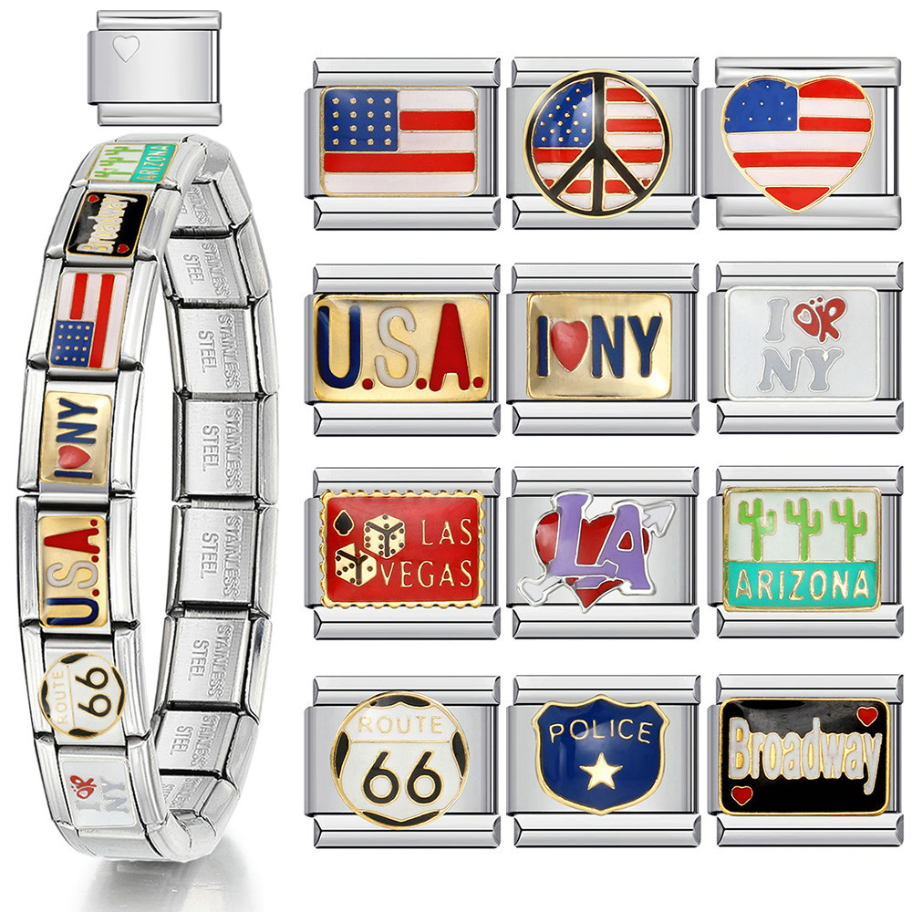 Jewelry Making New York - 1pc Y2K Italian Charm Bracelet Stainless