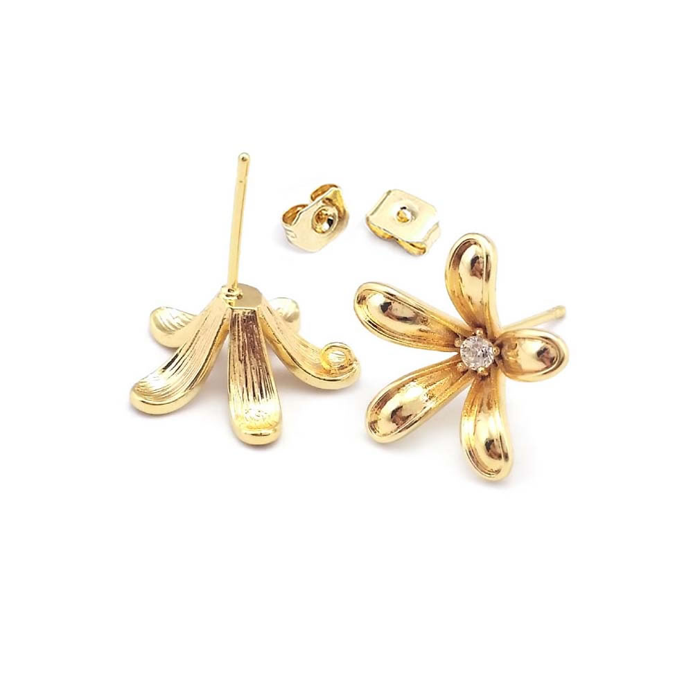 18K Gold Color Brass Flower St - đánh giá và giá Jewelry Making Brass