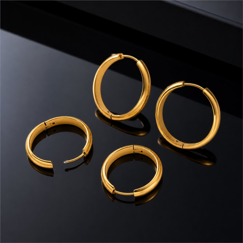 4Pcs Stainless Steel Round Hoo - đánh giá và giá Jewelry Making Hoops