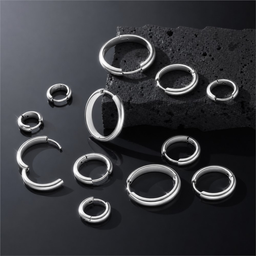 4Pcs Stainless Steel Round Hoo - đánh giá và giá Jewelry Making Hoops