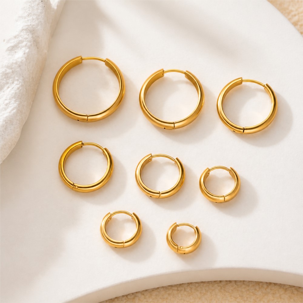 4Pcs Stainless Steel Round Hoo - đánh giá và giá Jewelry Making Hoops