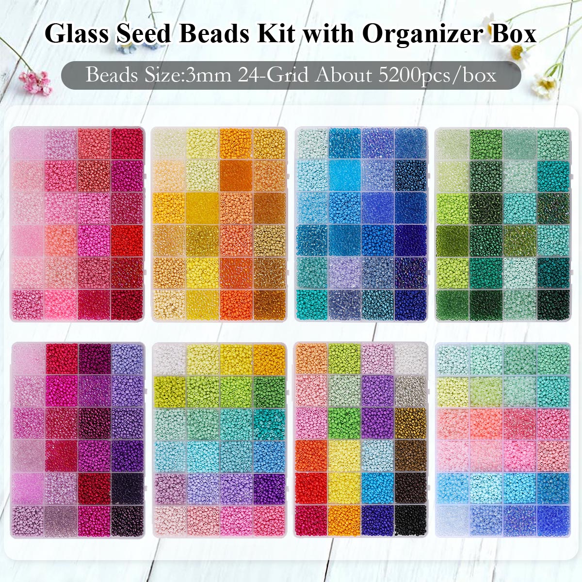 5200pcs 3mm Glass Seed Beads K - đánh giá và giá Jewelry Making Organizer