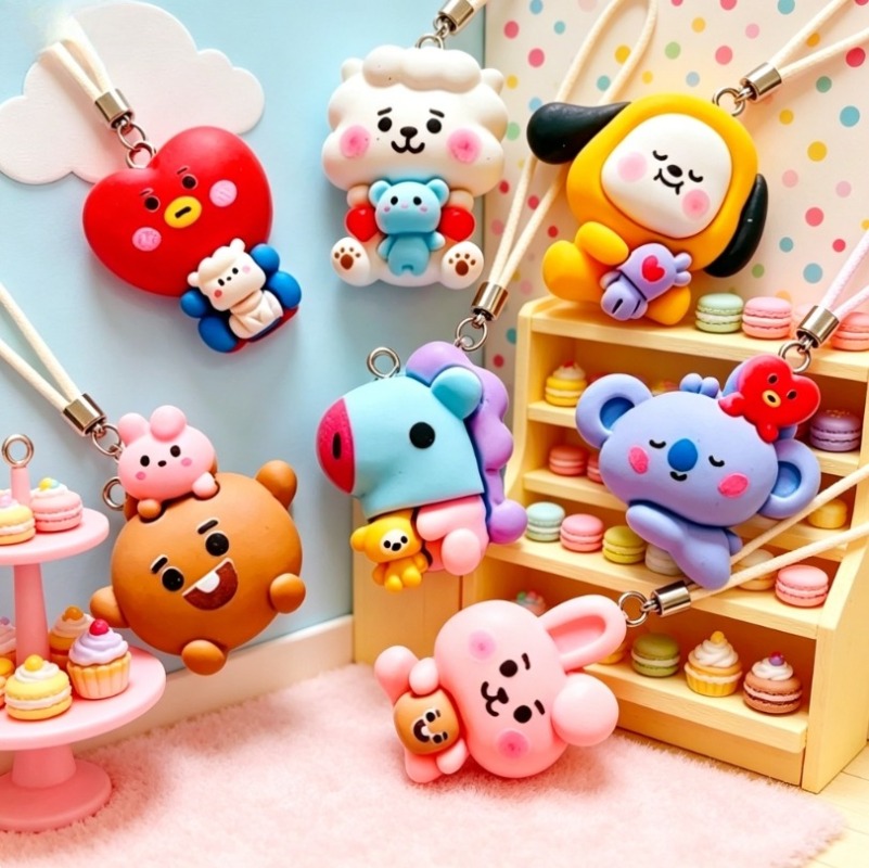 7pcs BT21 Resin Cartoon Charm  - đánh giá và giá Jewelry Making Parts