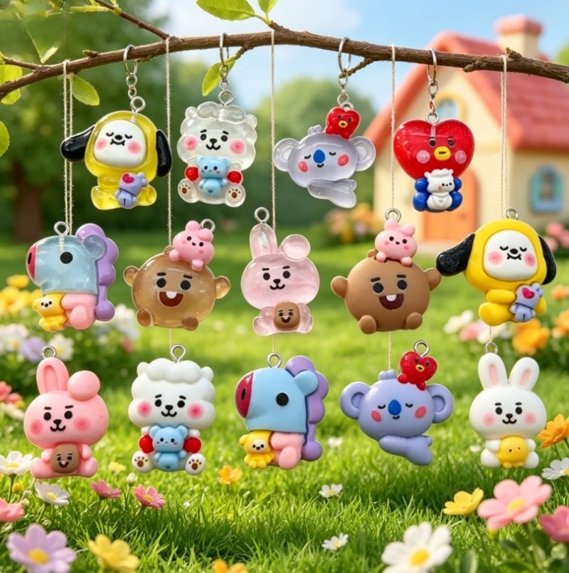 7pcs BT21 Resin Cartoon Charm  - đánh giá và giá Jewelry Making Parts