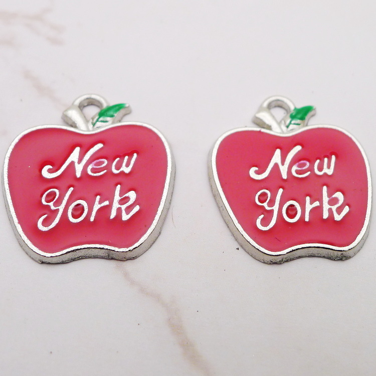 10Pcs Enamel Apple New York Ch - đánh giá và giá Jewelry Making New York