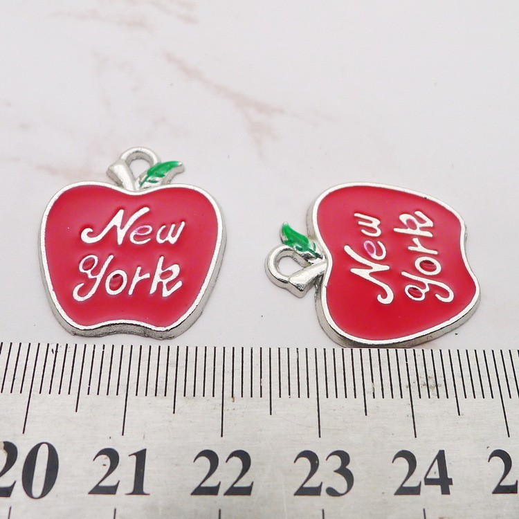 10Pcs Enamel Apple New York Ch - đánh giá và giá Jewelry Making New York