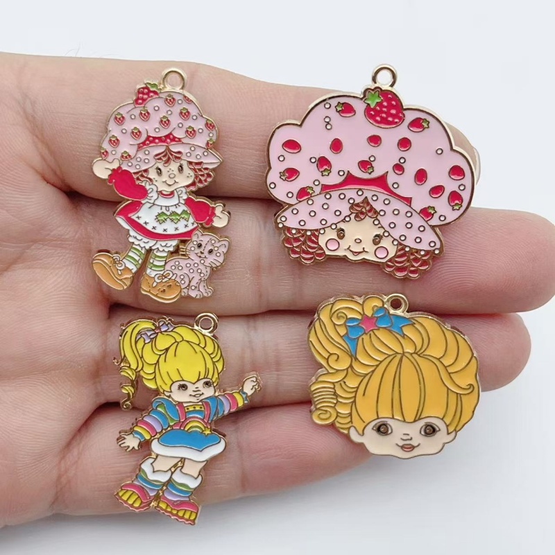 10pcs Cute Little Girl Enamel  - đánh giá và giá Jewelry Making Brass